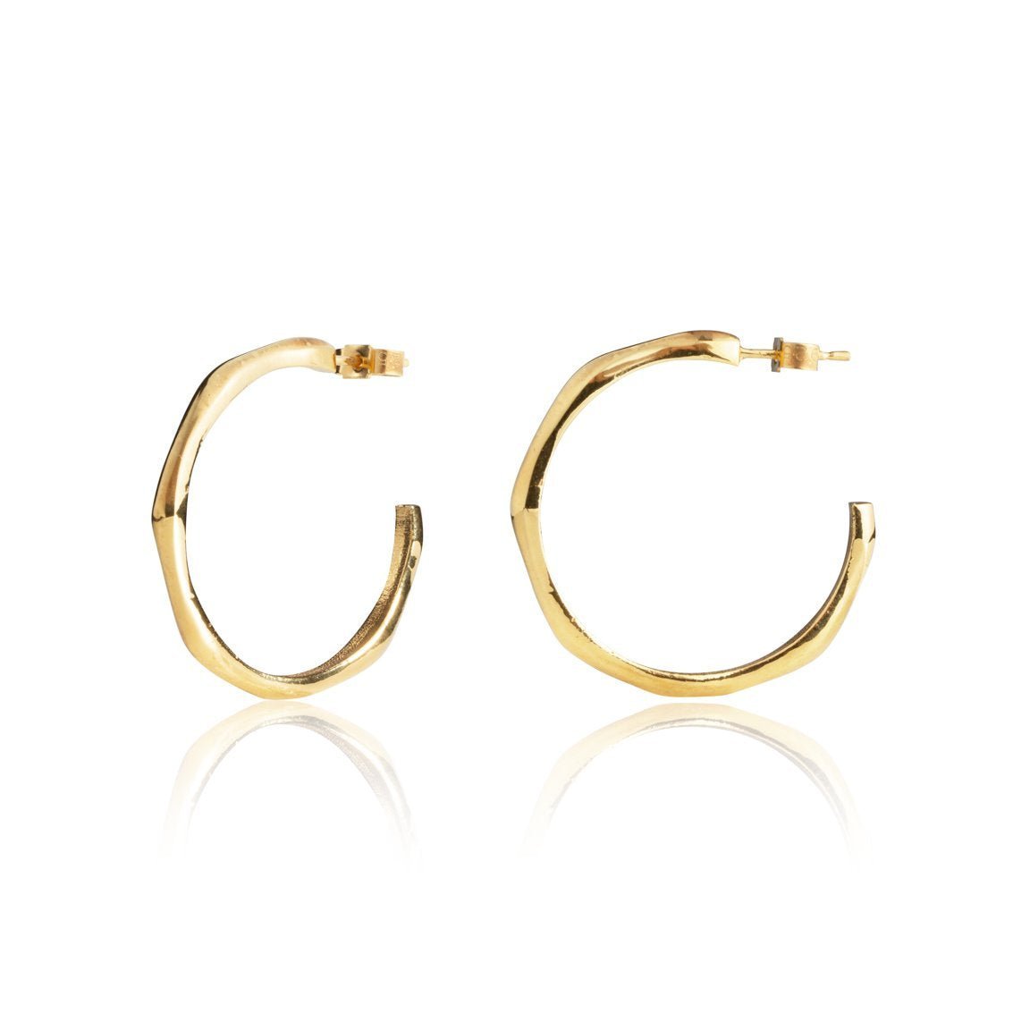 gold vermeil angled hoop earrings