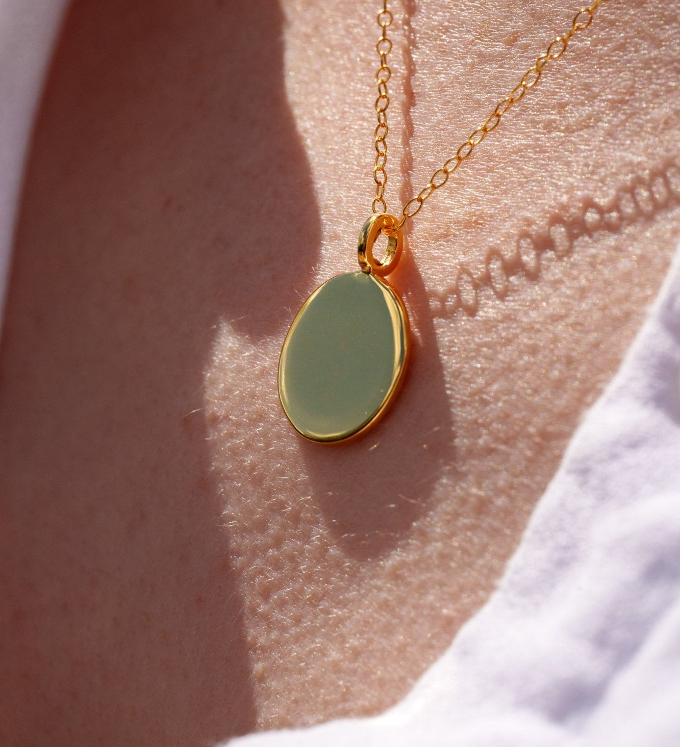 gold vermeil disc pendant necklace