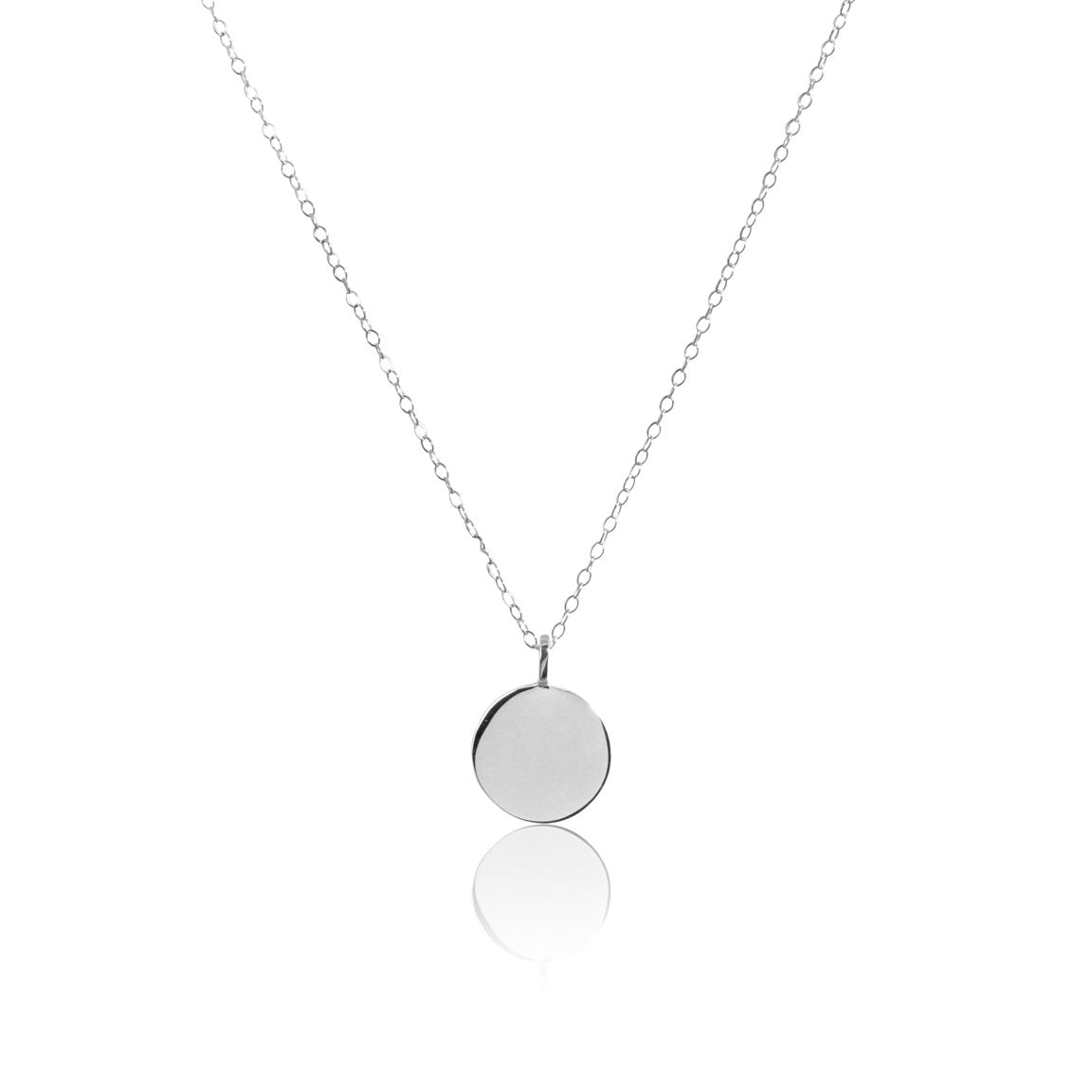 silver disc pendant necklace