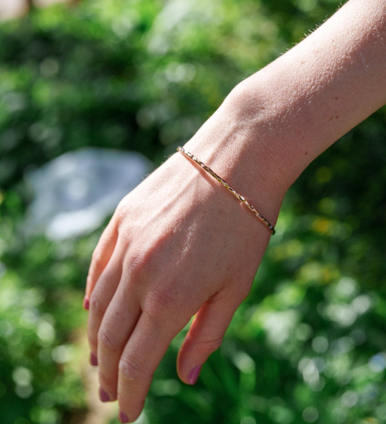 rose gold vermeil hammered bangle