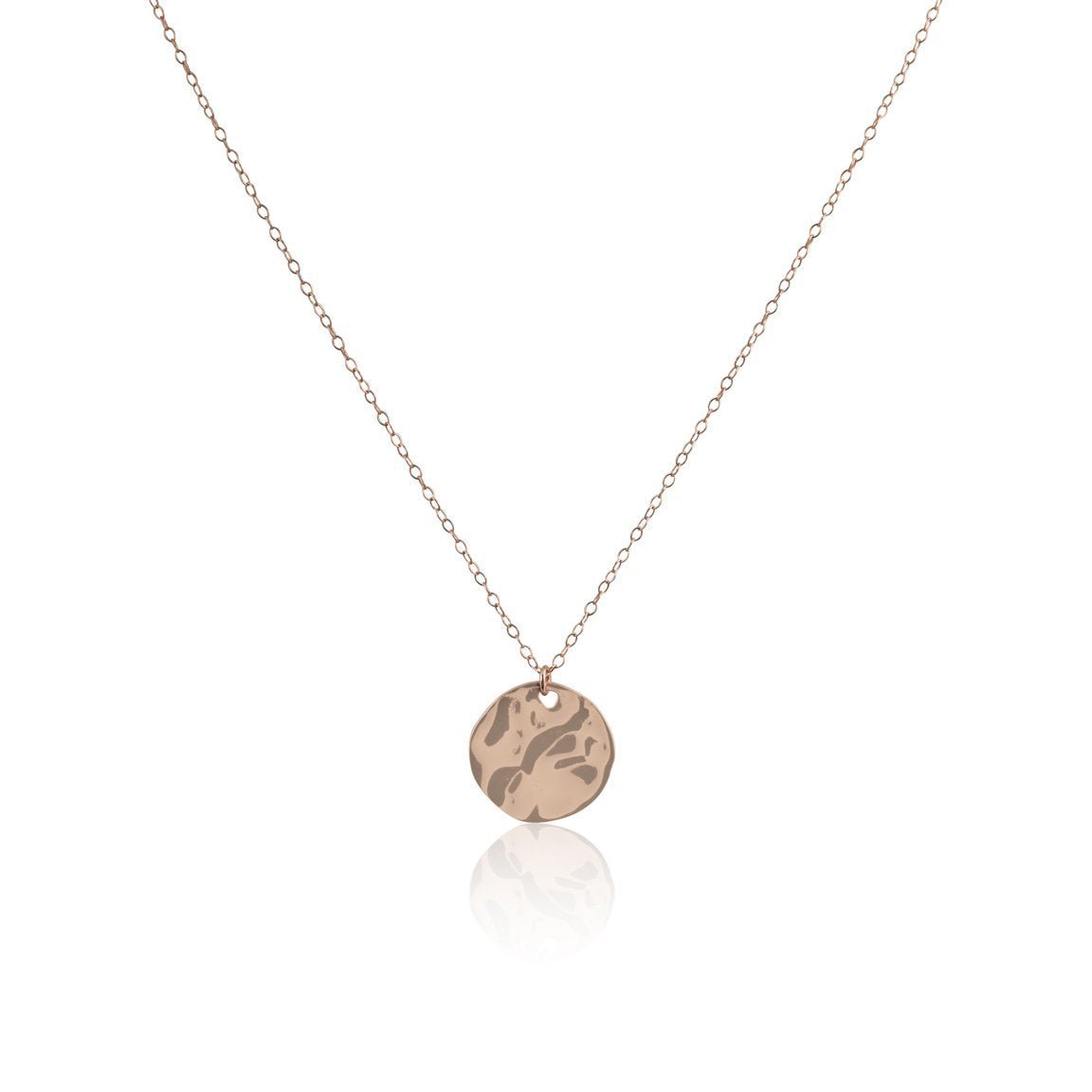 rose gold vermeil hammered pendant necklace