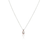 White Gold Drop Pearl Necklace - Livetta - 